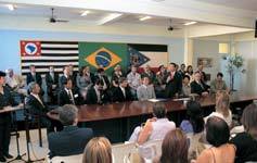 ブラジル姉妹都市モジ・ダス・クルーゼス市役所での歓迎式典の写真