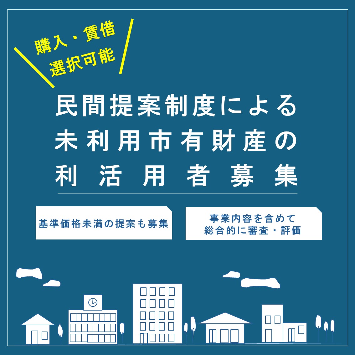民間提案制度による未利用市有財産の利活用者募集